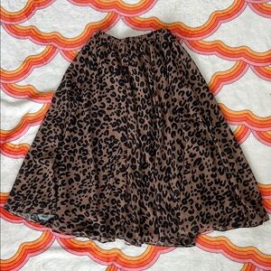 Leopard Print Brown Skirt Chicwish XS